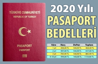 2020 Pasaport Bedelleri
