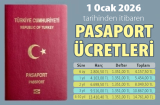 1.Ocak.2026 itibarıyla Pasaport Ücretleri